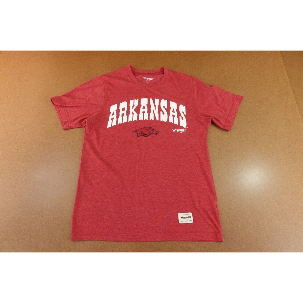 Arkansas Razorbacks Wrangler Mens Size Small Red Heather Crew Neck T-Shirt